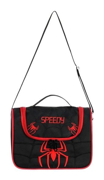 Nanobag Çizgili Termoslu Spider Man Siyah Beslenme Çantası