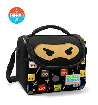 Elatae 11811 Termoslu Ninja Kaplumbağalar Siyah Beslenme Çantası