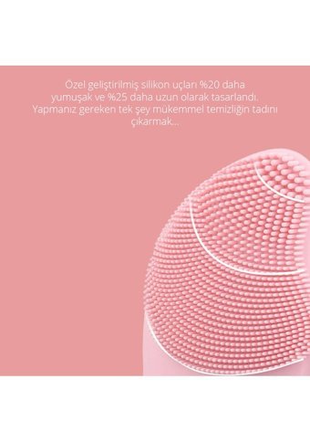 Rossclean Mild Tüm Ciltler İçin 1 Başlıklı Fırçalı Silikon Buharlı Şarjlı Titreşimli Yüz Temizleme Cihazı Pembe