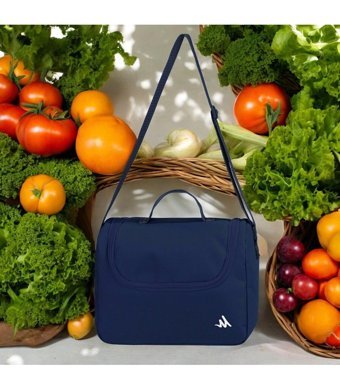 Shopiolog Düz Yıkanabilir Organik Lacivert Beslenme Çantası