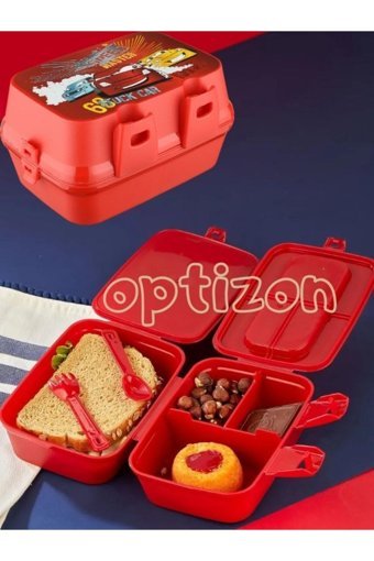 Optizon Arabalı Yıkanabilir Organik Kırmızı Beslenme Çantası