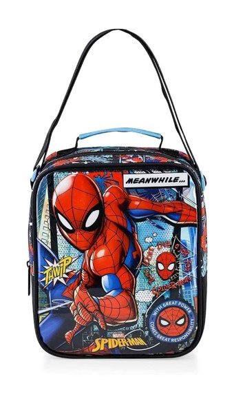 Ottonya 48104 Yıkanabilir Organik Spider Man Çok Renkli Beslenme Çantası