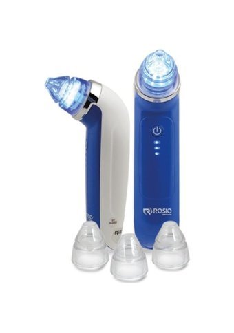 Rosio Skin Skin Master Hassas Ciltler İçin 3 Başlıklı Şarjlı Titreşimli Vakumlu Yüz Temizleme Cihazı Mavi