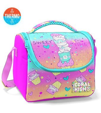 Yaygan Çanta 11881 Kedili Termoslu Pembe Beslenme Çantası