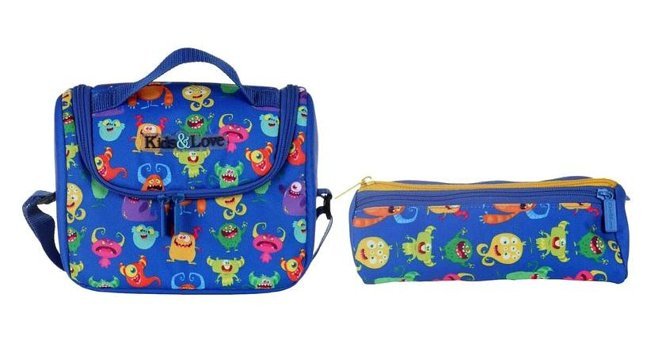 Kaukko Kids & Love Gümüş Beslenme Çantası + Kalemlikli