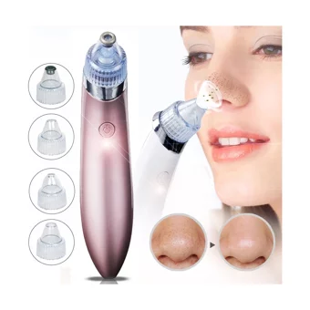Lilibety Tüm Ciltler İçin 4 Başlıklı Pilli Vakumlu Yüz Temizleme Cihazı Rose