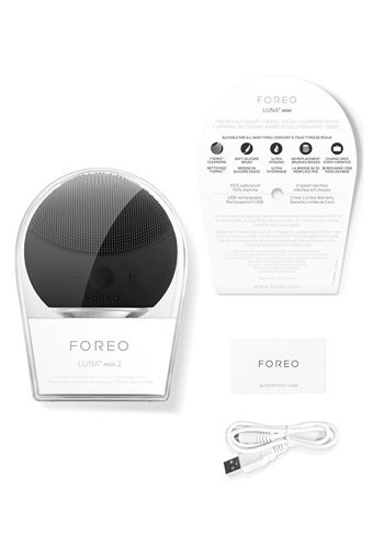 Foreo Luna Mini 2 Tüm Ciltler İçin 1 Başlıklı Fırçalı Silikon Şarjlı Titreşimli Yüz Temizleme Cihazı Siyah
