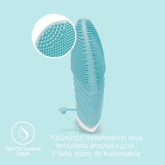Polosmart Psc03 Tüm Ciltler İçin 1 Başlıklı Fırçalı Silikon Şarjlı Titreşimli Yüz Temizleme Cihazı Turkuaz