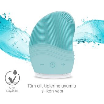 Polosmart Psc03 Tüm Ciltler İçin 1 Başlıklı Fırçalı Silikon Şarjlı Titreşimli Yüz Temizleme Cihazı Turkuaz