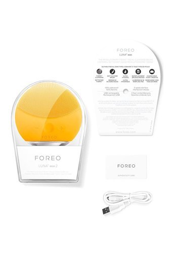 Foreo Luna Mini 2 Tüm Ciltler İçin 1 Başlıklı Fırçalı Silikon Şarjlı Titreşimli Yüz Temizleme Cihazı Sarı