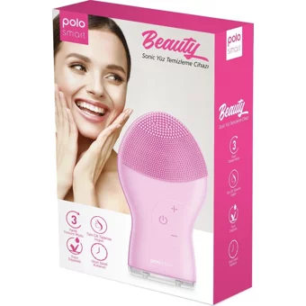 Polosmart Psc10 Tüm Ciltler İçin 1 Başlıklı Fırçalı Silikon Şarjlı Titreşimli Yüz Temizleme Cihazı Pembe