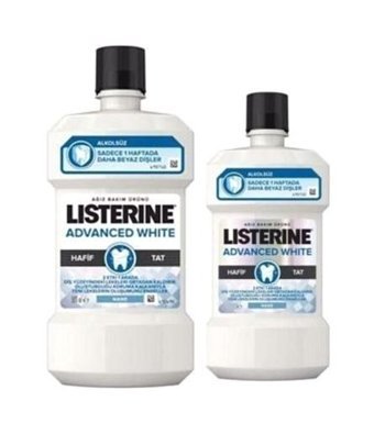 Listerine Advanced White Alkolsüz Nane Aromalı 500+250 ml Ağız Gargarası