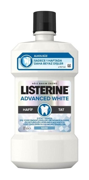 Listerine Advanced White Alkolsüz Nane Aromalı 500 ml Ağız Gargarası