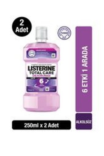 Listerine Total Care Alkolsüz Florürlü Nane Aromalı 250x2 ml Ağız Gargarası