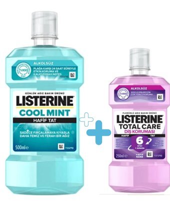 Listerine Cool Mint Alkolsüz Florürlü Nane Aromalı 500+250 ml Ağız Gargarası