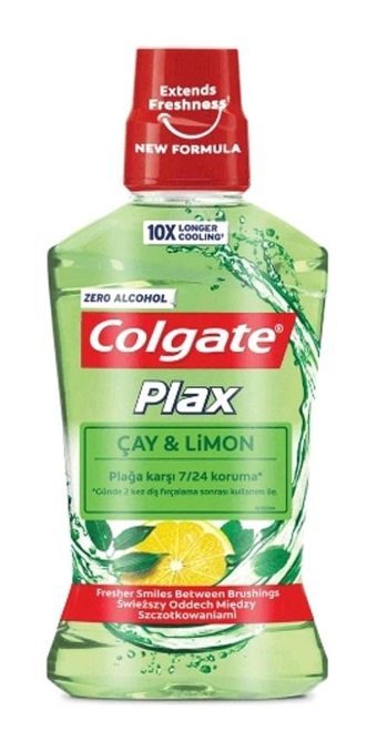 Colgate Plax Alkolsüz Florürlü Çay-Limon Aromalı 500 ml Ağız Gargarası