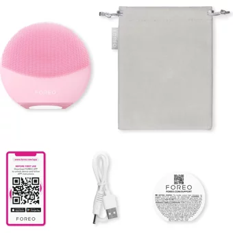 Foreo Luna 4 Mini Tüm Ciltler İçin 1 Başlıklı Fırçalı Silikon Pilli Titreşimli Yüz Temizleme Cihazı Pembe