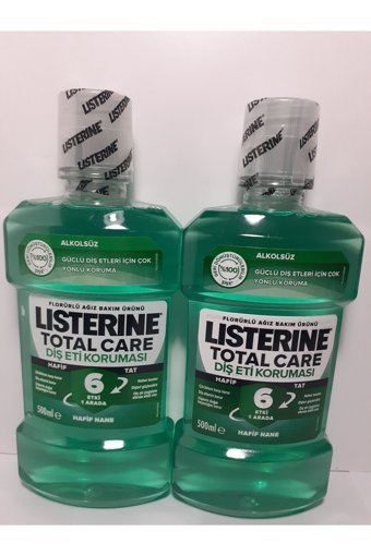 Listerine Alkolsüz Florürlü Nane Aromalı 500x2 ml Ağız Gargarası