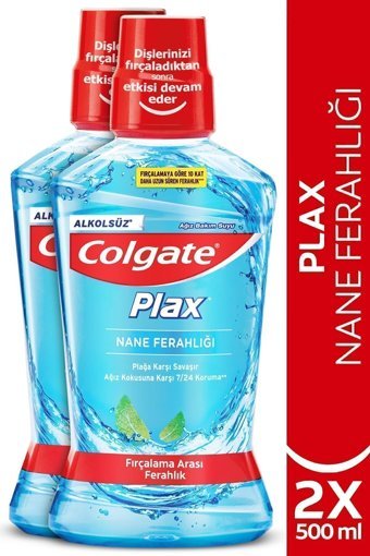 Colgate Plax Alkolsüz Nane Aromalı 500x2 ml Ağız Gargarası