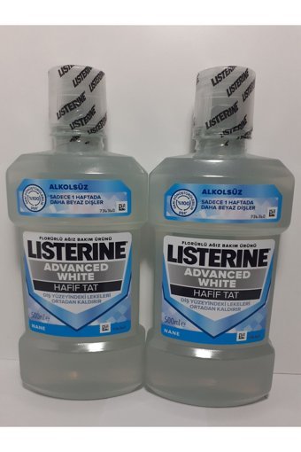 Listerine Advanced White Alkolsüz Nane Aromalı 500x2 ml Ağız Gargarası