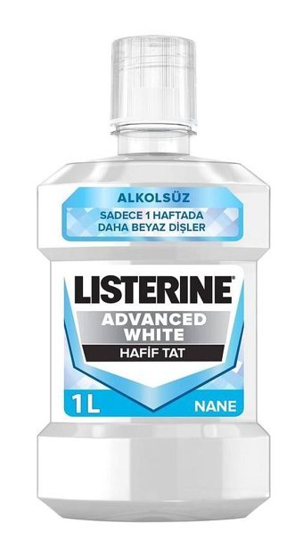 Listerine Advanced White Alkolsüz Nane Aromalı 1 lt Ağız Gargarası