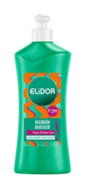 Elidor Belirgin Bukleler Badem Sütlü Silikonsuz Sülfatsız Nemlendirici Tuzsuz Keratinli Boyalı Saçlar Kıvırcık Saçlar İçin Durulanmayan Unisex Saç Kremi 300 ml