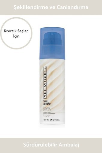 Paul Mitchell Twirl Around Silikonsuz Sülfatsız Nemlendirici Tuzsuz Keratinli Boyalı Saçlar Kıvırcık Saçlar İçin Durulanmayan Kadın Saç Kremi 150 ml