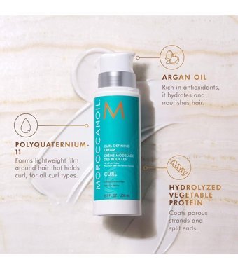 Moroccanoil Curl Defining Argan Yağlı Silikonsuz Sülfatsız Nemlendirici Tuzsuz Keratinli Boyalı Saçlar Kıvırcık Saçlar İçin Durulanmayan Kadın Saç Kremi 250 ml