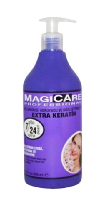 Magicare Argan Yağlı Silikonsuz Sülfatsız Besleyici Tuzsuz Keratinli Boyalı Saçlar Düz Saçlar İçin Durulanmayan Kadın Saç Kremi 500 ml