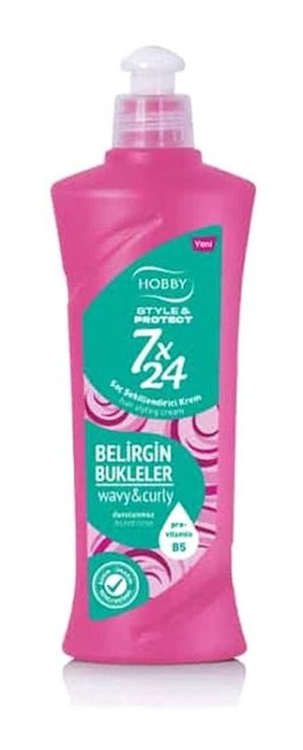Hobby Style & Protect Belirgin Bukleler Silikonsuz Sülfatsız Besleyici Tuzsuz Keratinli Boyalı Saçlar Kıvırcık Saçlar İçin Durulanmayan Kadın Saç Kremi 200 ml
