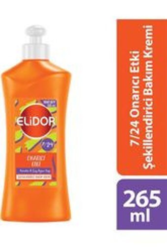 Elidor Onarıcı Etki Silikonsuz Sülfatsız Onarıcı Keratinli Boyalı Saçlar Tüm Saçlar İçin Durulanmayan Unisex Saç Kremi 265 ml
