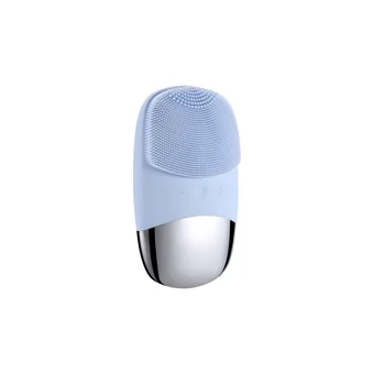 Puni 200 mAH Tüm Ciltler İçin 1 Başlıklı Silikon Şarjlı Titreşimli Yüz Temizleme Cihazı Mavi