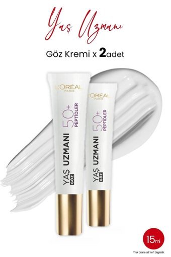 L'oréal Paris Yaş Uzmanı Yenileyici 50+ Tüm Ciltler İçin Göz Çevresi Kremi Tüp Göz Kremi 2x15 ml