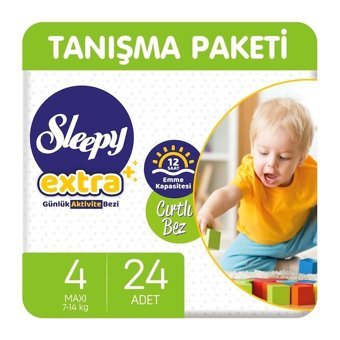 Sleepy 4 Numara Organik Cırtlı Bebek Bezi 24'lü