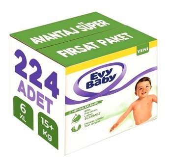 Evy Baby 6 Numara Bantlı Bebek Bezi 224'lü