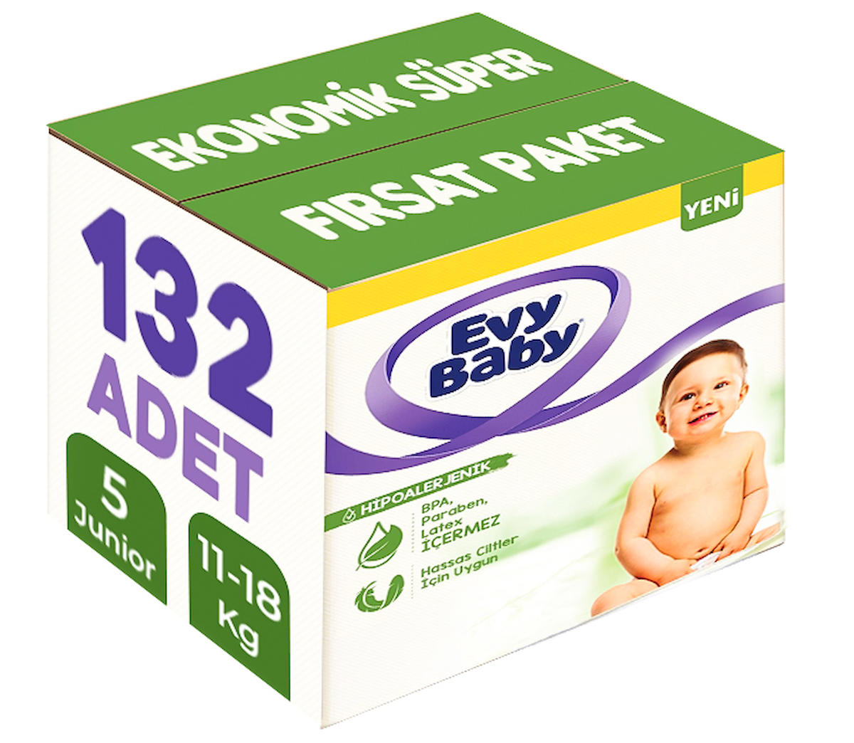 Evy Baby 4 Numara Bantlı Bebek Bezi 132'li