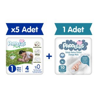 Paddlers Pure 1 Numara Cırtlı Bebek Bezi 4'lü