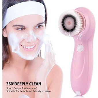 Xinh Tüm Ciltler İçin Fırçalı Şarjlı Yüz Temizleme Cihazı Pembe