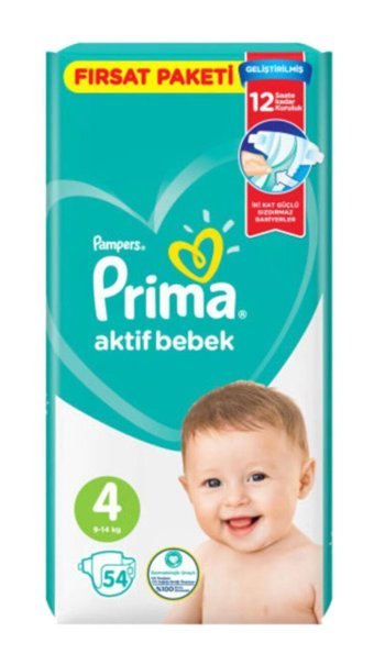 Prima 4 Numara Cırtlı Bebek Bezi 54'lü