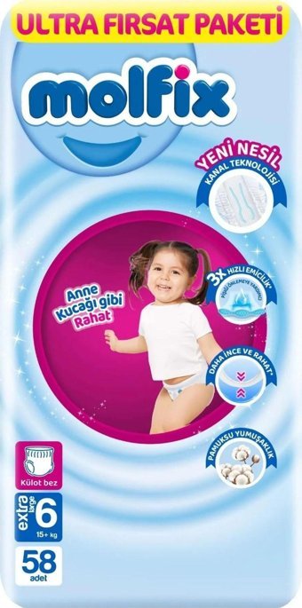 Molfix Pants 6 Numara Külot Bebek Bezi 58'li