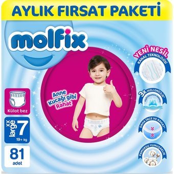 Molfix Pants 7 Numara Külot Bebek Bezi 81'li