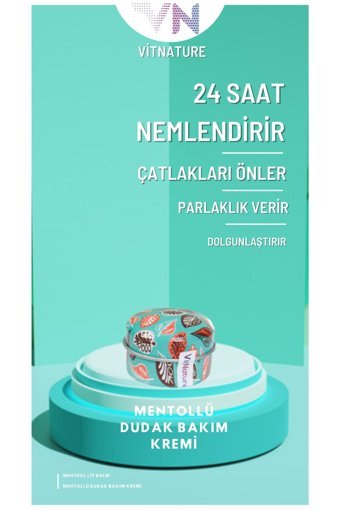 Vitnature Mentollü Yetişkin Dudak Nemlendirici Balm