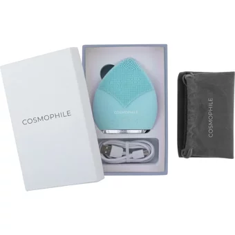 Cosmophile Tüm Ciltler İçin 1 Başlıklı Fırçalı Silikon Şarjlı Titreşimli Yüz Temizleme Cihazı Mavi