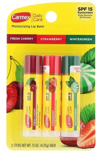 Carmex Çilekli-Keklik Üzümlü-Kirazlı Yetişkin Dudak Nemlendirici Balm 3x4.25 gr