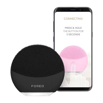 Foreo Luna Mini 3 Tüm Ciltler İçin 1 Başlıklı Fırçalı Silikon Şarjlı Titreşimli Yüz Temizleme Cihazı Siyah
