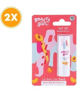 Beauty House Şeftalili Yetişkin Dudak Nemlendirici Balm 2x5 gr