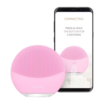 Foreo Luna Mini 3 Tüm Ciltler İçin 1 Başlıklı Fırçalı Silikon Şarjlı Titreşimli Yüz Temizleme Cihazı Pembe
