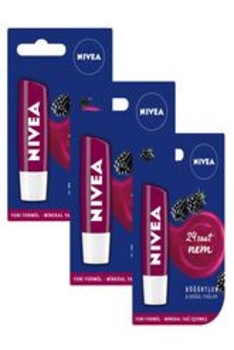 Nivea Böğürtlenli Yetişkin Dudak Nemlendirici Balm 3x4.8 gr