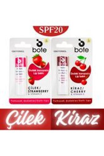 Bote Çilekli-Kirazlı Yetişkin Dudak Nemlendirici Krem 2x5 gr