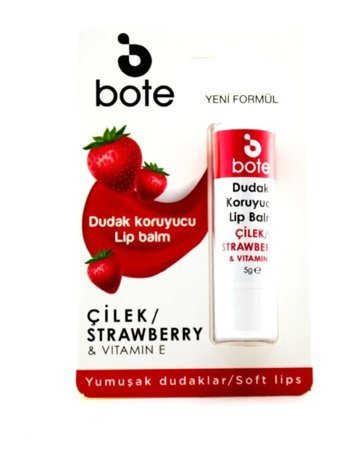 Bote Çilekli Yetişkin Dudak Nemlendirici Balm